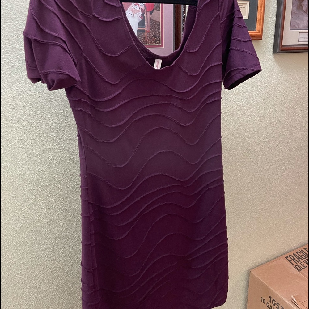 Burgundy mini dress with rouching